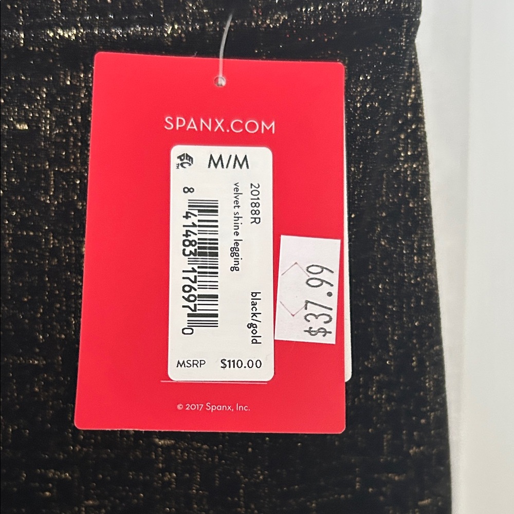 SPANX Metallic Black Leggings - Picture 5 of 6